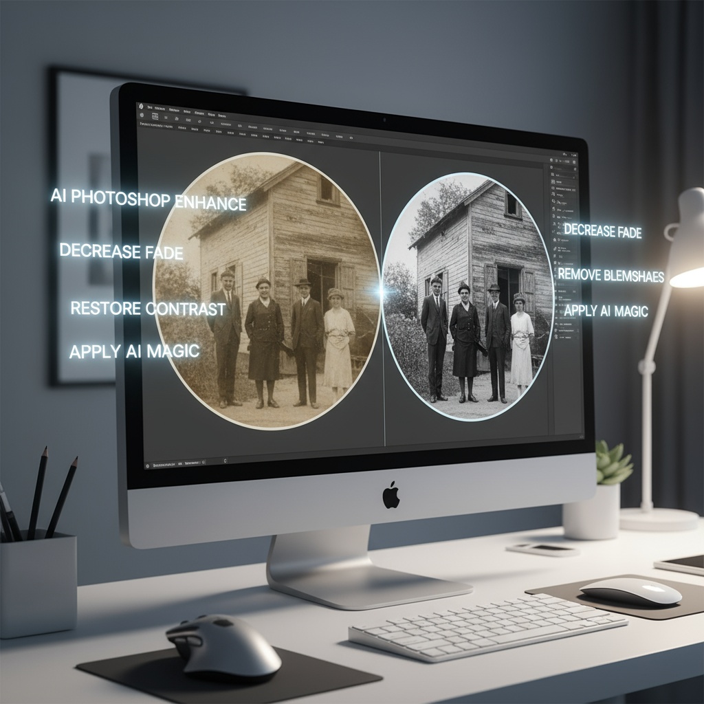 AI Photoshop: Revitalizing Old Photos with Text Prompts
