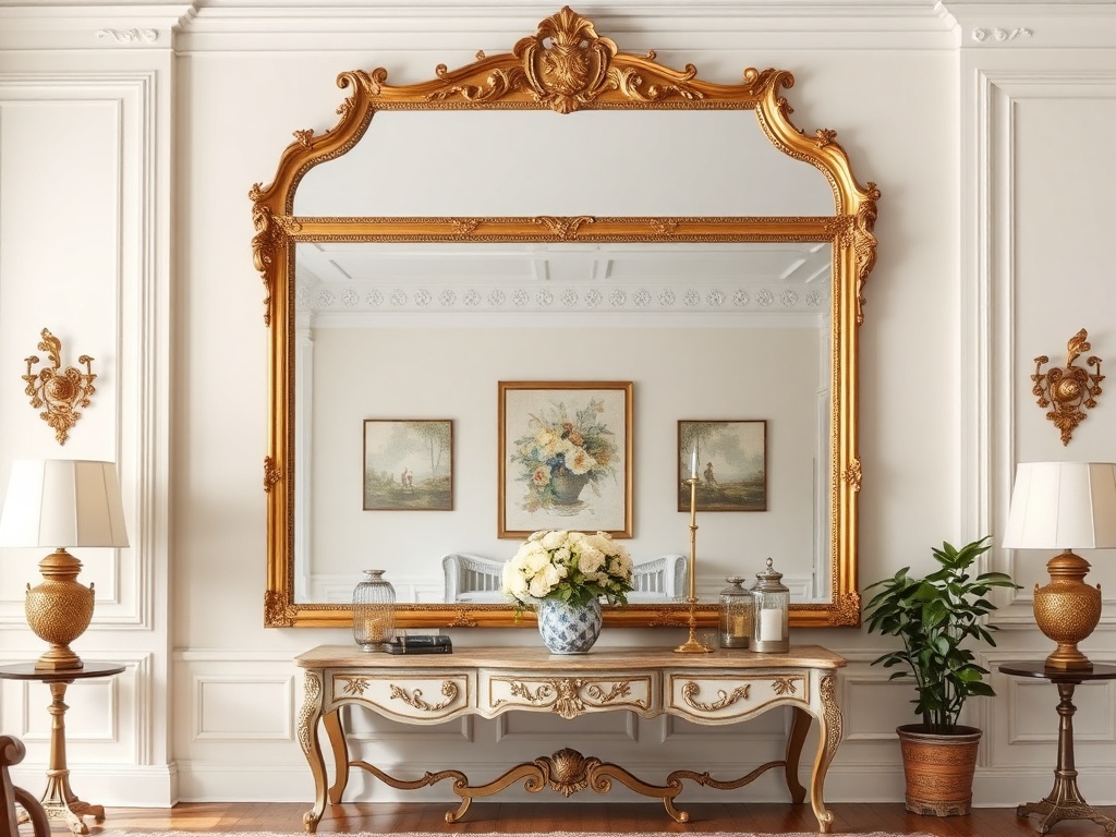 1. Hang a Gilded Mirror