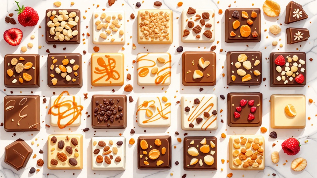 Assorted THC chocolate varieties with different toppings