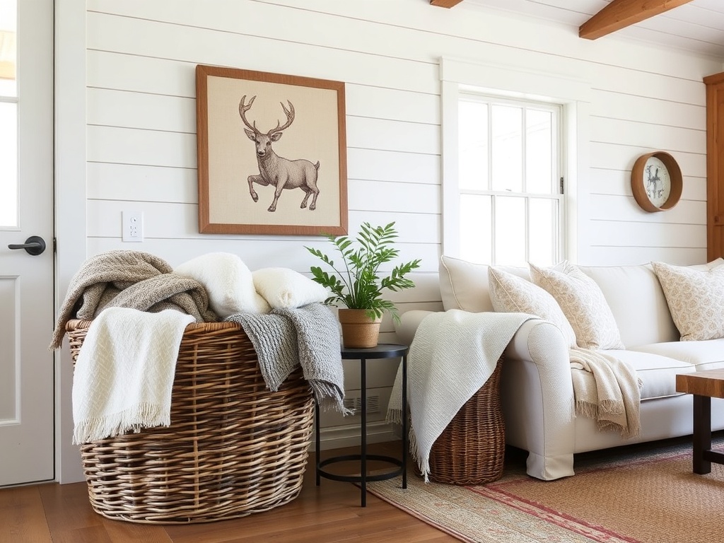 13. Add a Wicker Basket