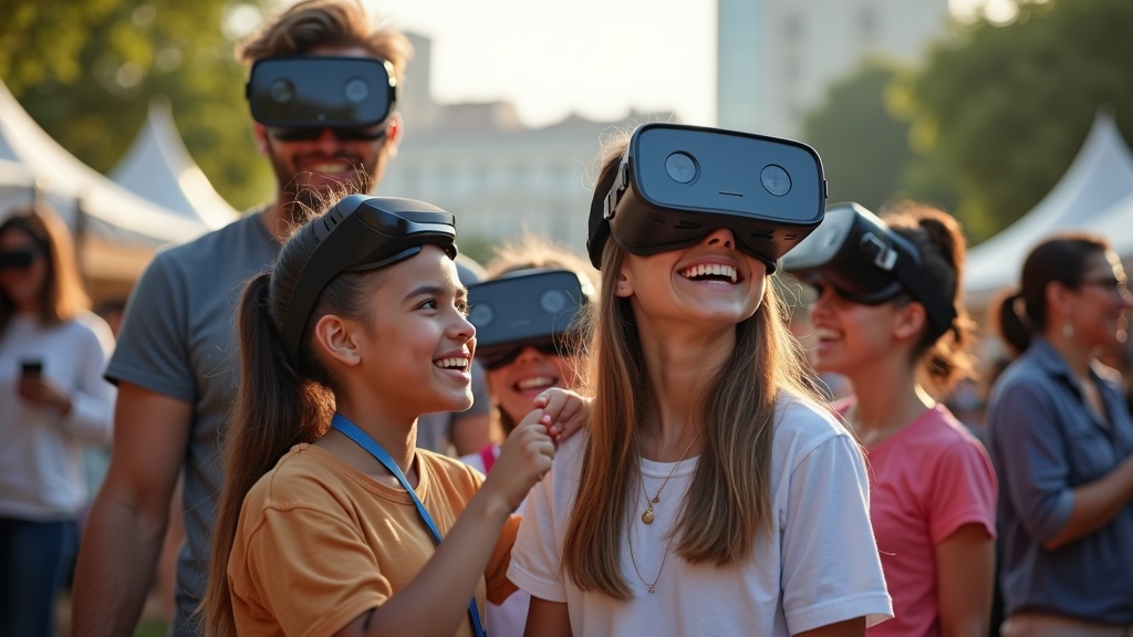 Participantes disfrutando de una experiencia de team building con eventos de realidad virtual fuera del centro en Barcelona.