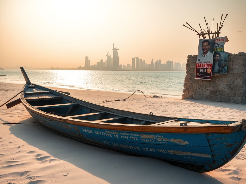 Campaign Posters Fade While Fishing Boats Still Rot