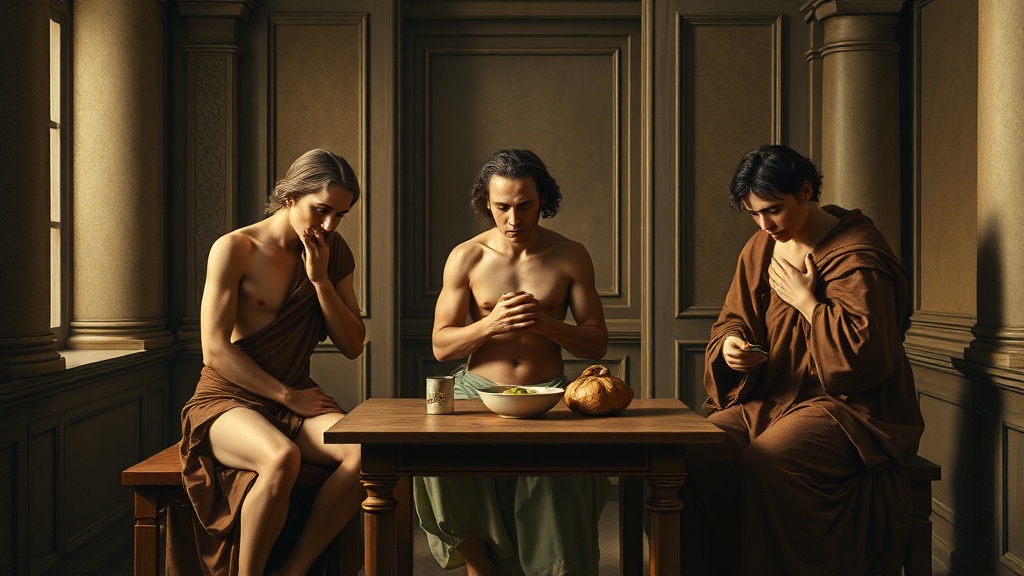 고전적 분위기의 성찰적 인물 묘사