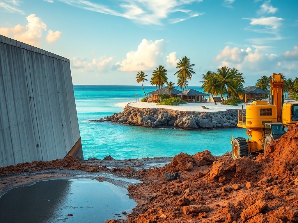 Where the Sand Meets the Concrete Wall