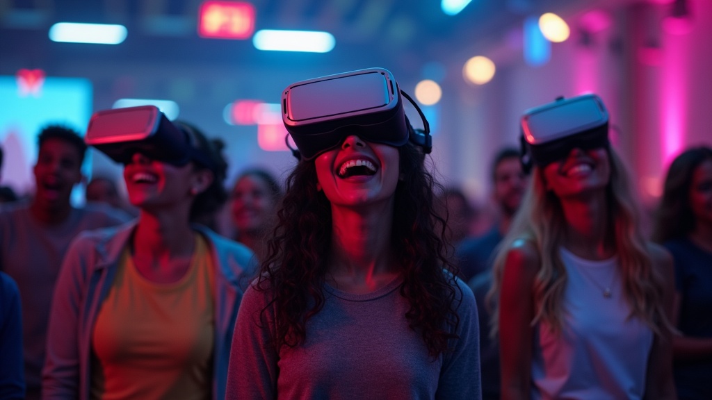 Un equipo dando un salto de alegría, simbolizando el éxito del team building en Virtua Barcelona