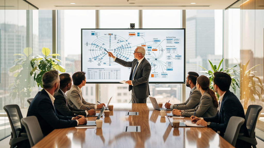 Supply chain team strategizing AI implementation together