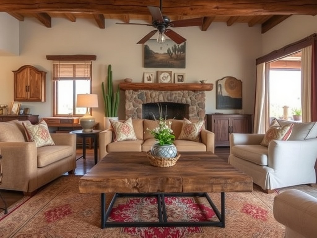 19. Add a Rustic Coffee Table