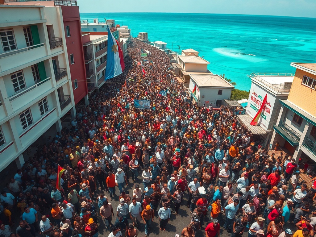 Aerial Photo Shows 13,000 Crowding Malé Streets for Rally