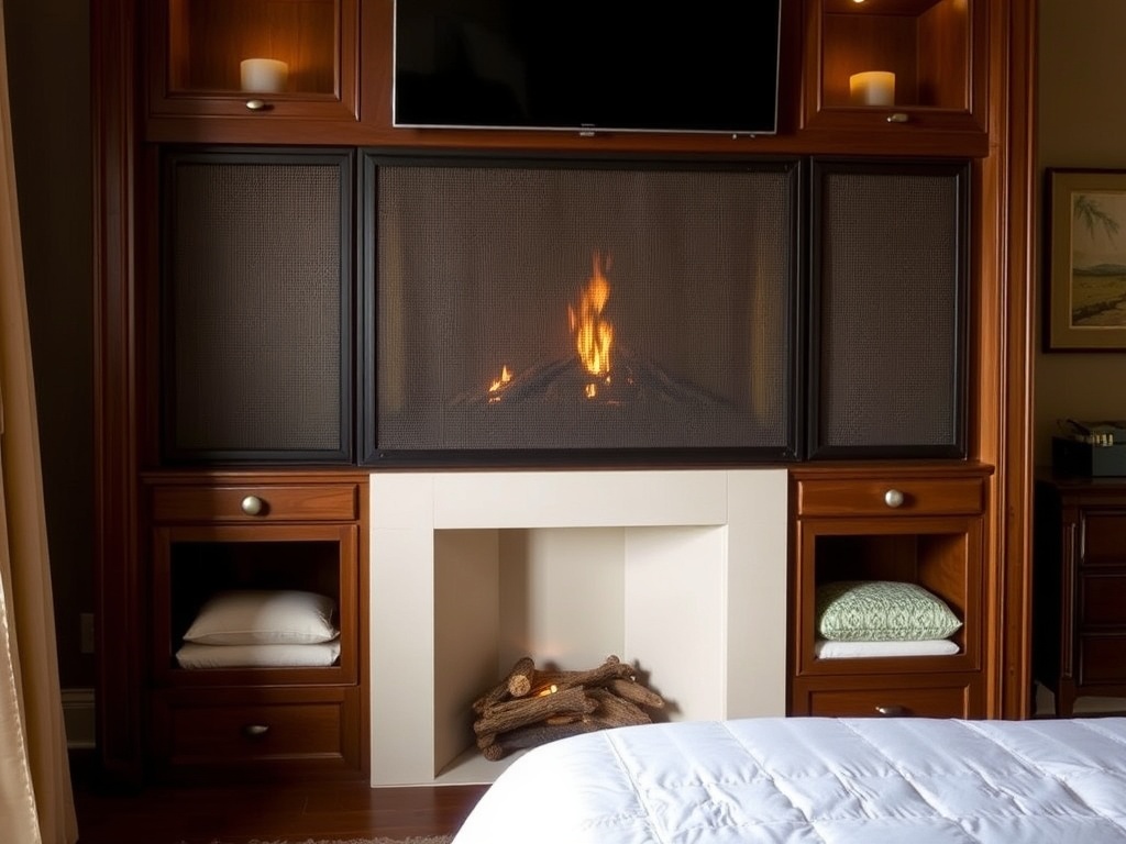 27. Use a Fireplace Screen with Storage