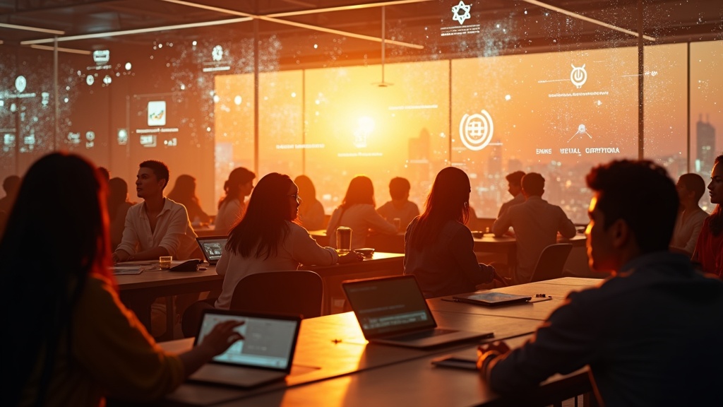 Un trabajador de pyme accede desde su ordenador a la nueva formación en IA para pymes de Cartagena.