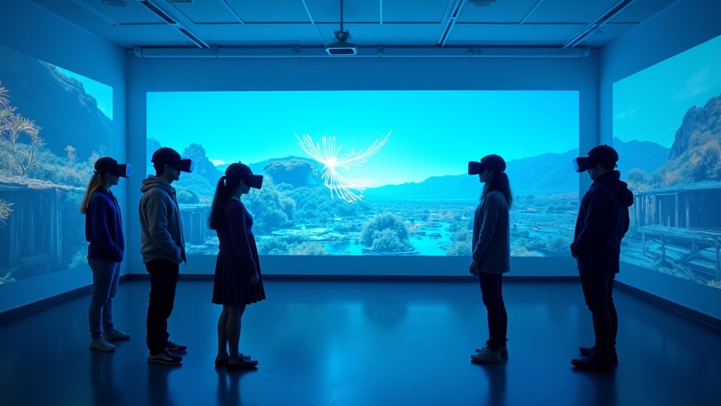 Interfaz de una aplicación de Realidad Virtual diseñada para enseñar el idioma mapuzugun