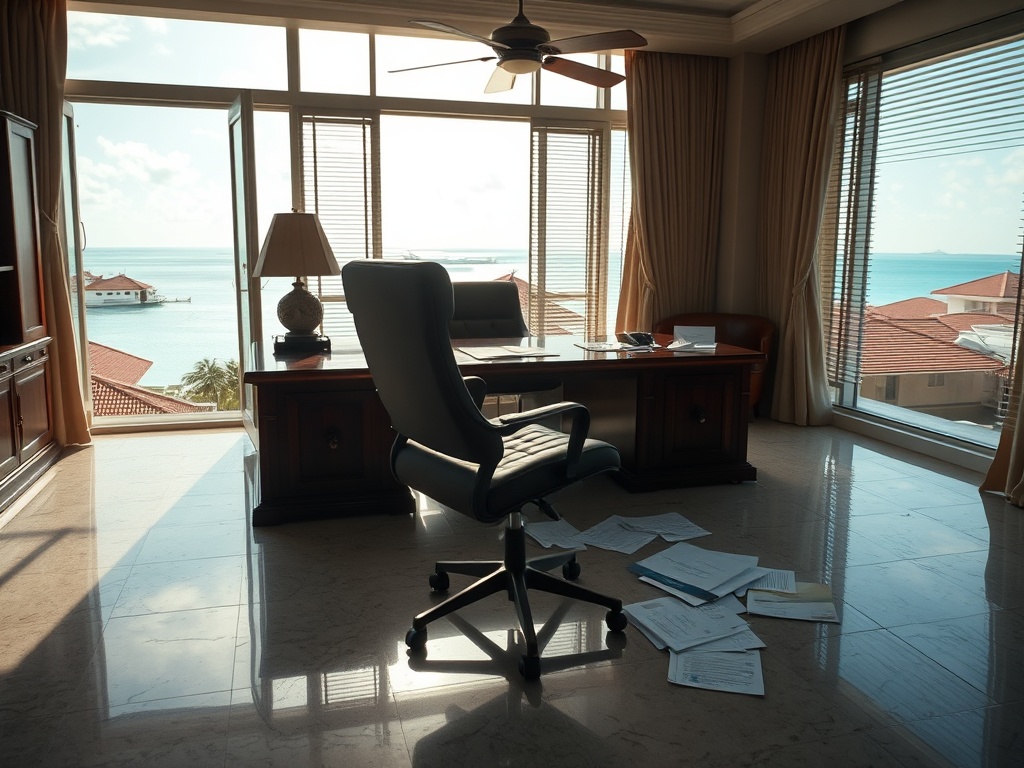 The Empty Chair in the Lavish Government Office