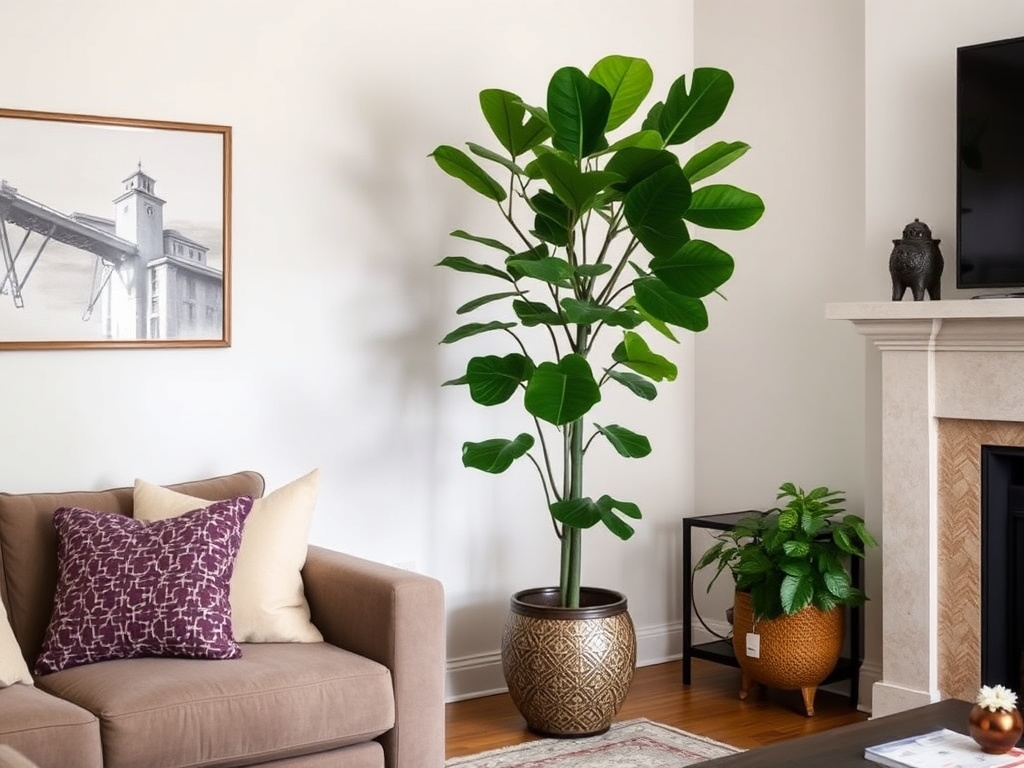 3. Add a Tall Plant for Freshness