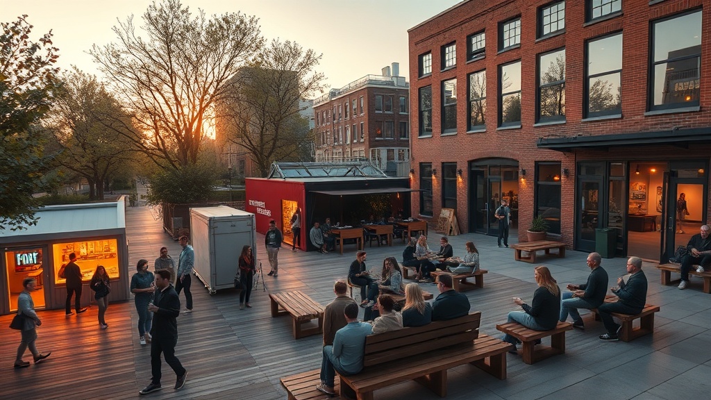 도시 팝업 광장의 영화적 장면