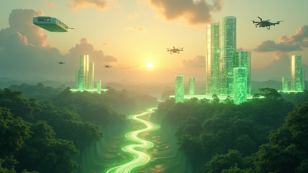 Infografía del ciclo de la economía circular optimizado con IA en la gestión de residuos