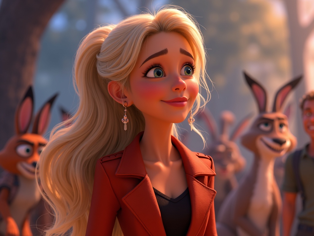 Kids engaging with animated Gazelle on screen