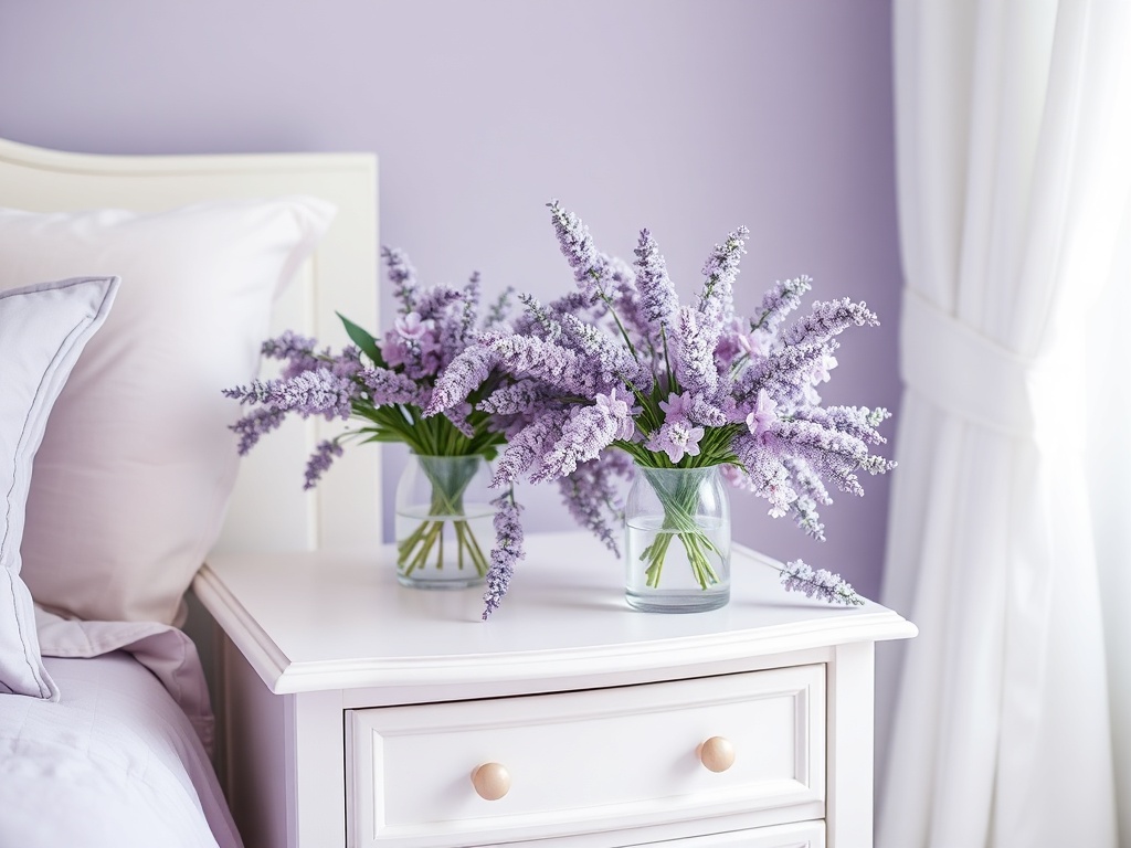 7. Decorate with Lavender Floral Arrangements