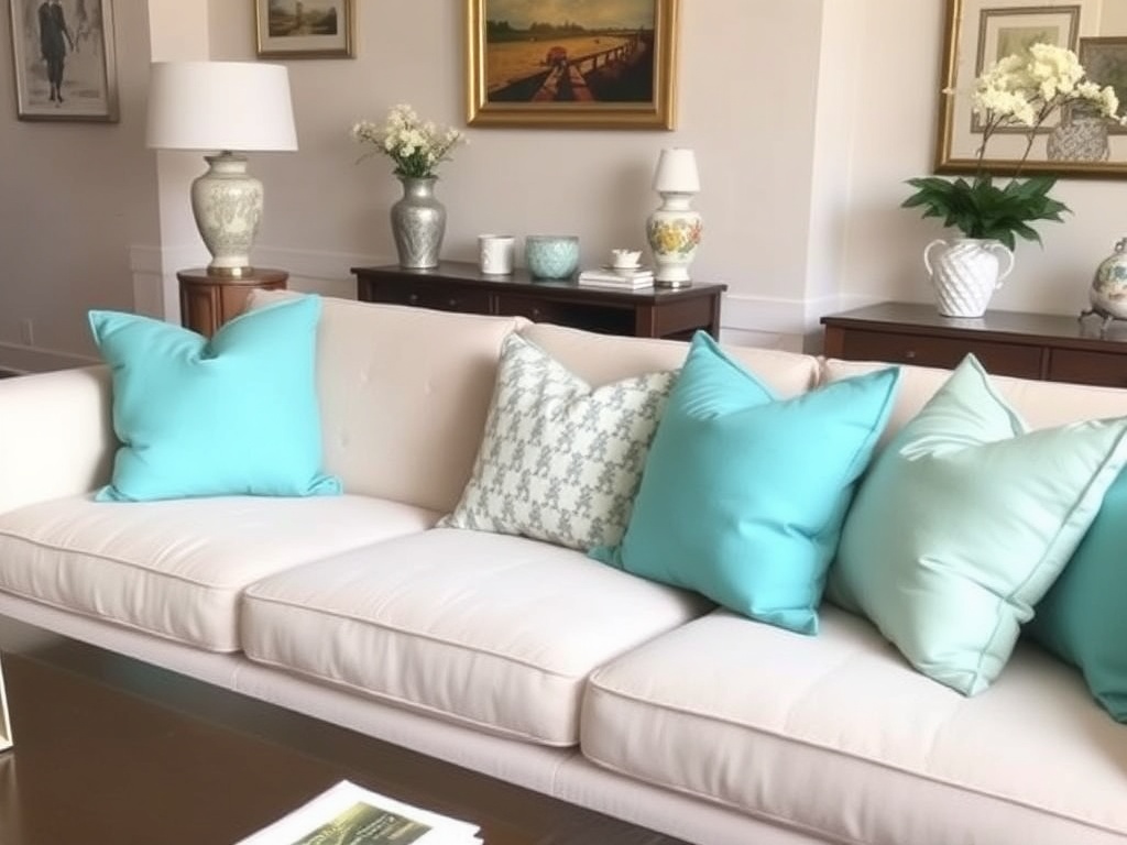 13. Try Soft Turquoise Cushions