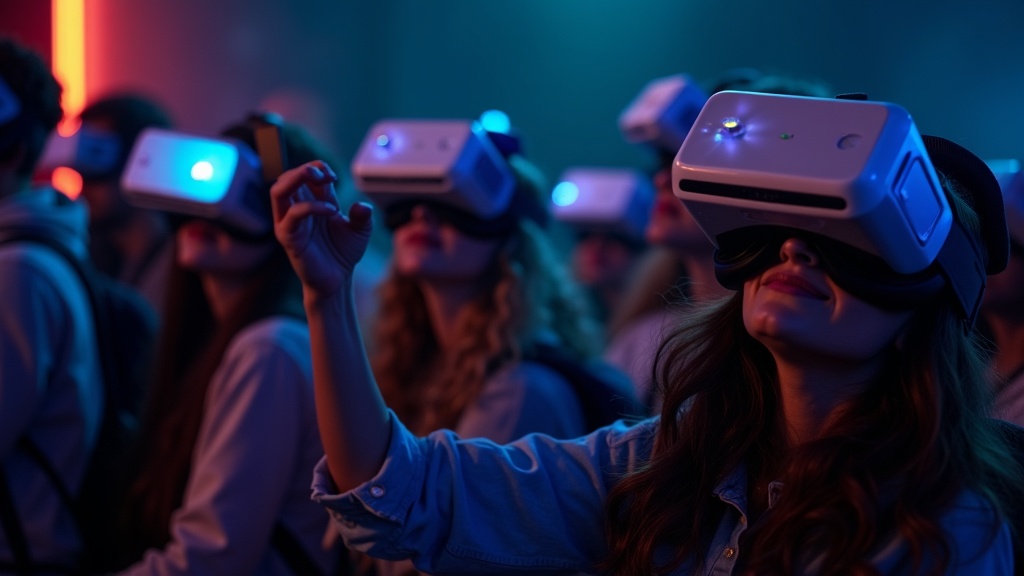 Familia divirtiéndose con juegos de realidad virtual para principiantes en las instalaciones de Virtua Barcelona.