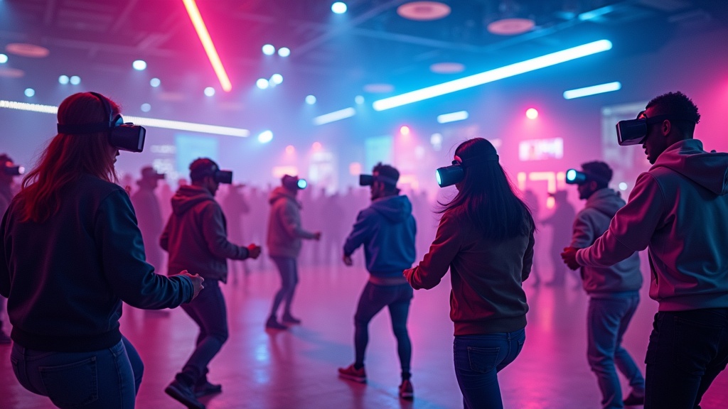 Equipo disfrutando de un intenso Hyper Dash combate VR en las instalaciones de Virtua Barcelona