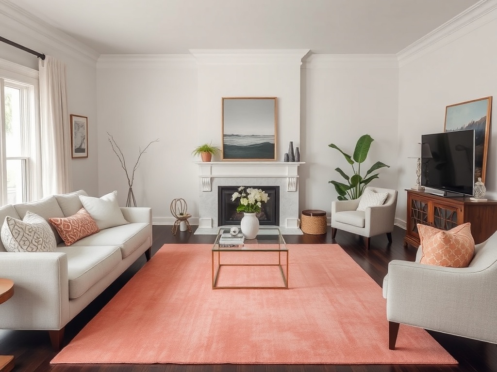 24. Use Soft Coral Rugs