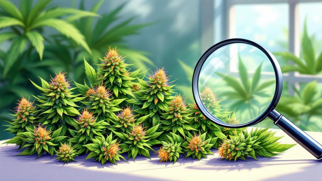 Cartoon illustration of premium cannabis flower buds