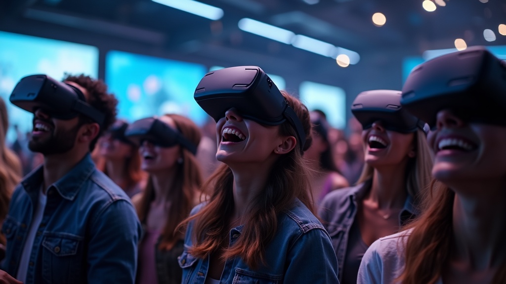 Grupo de amigos colaborando en un escape room realidad virtual barcelona de Virtua