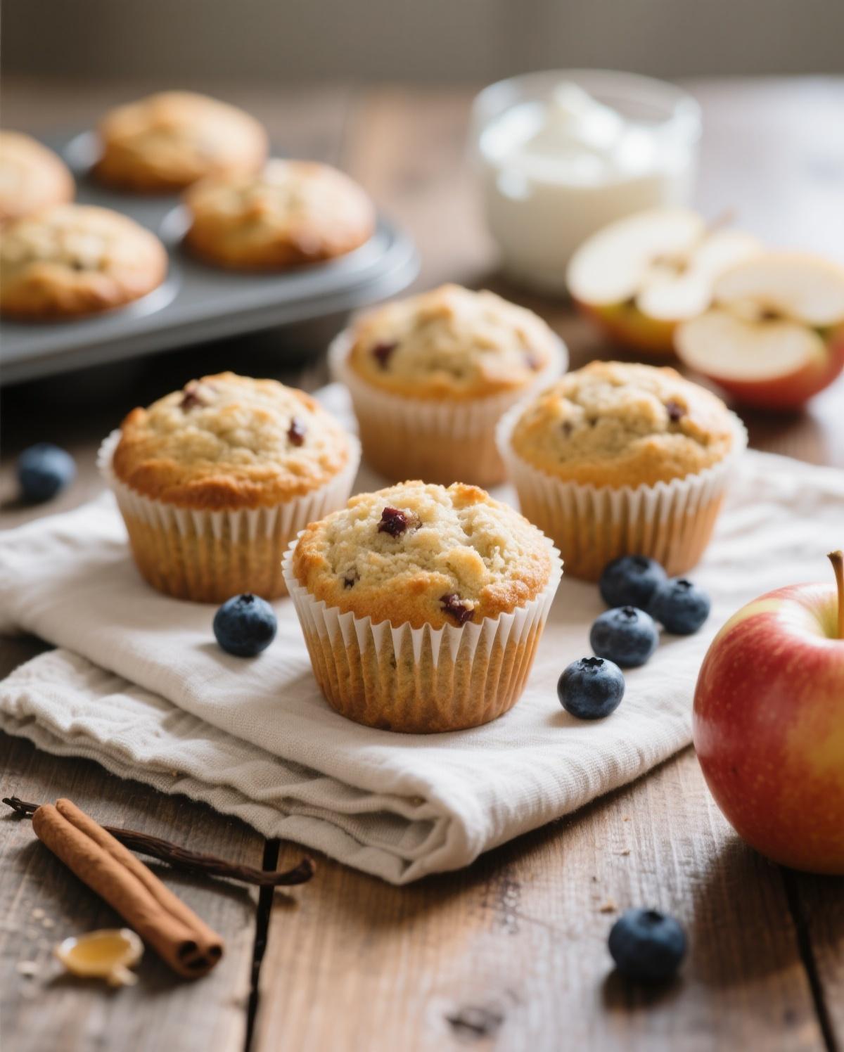 apple protein muffins