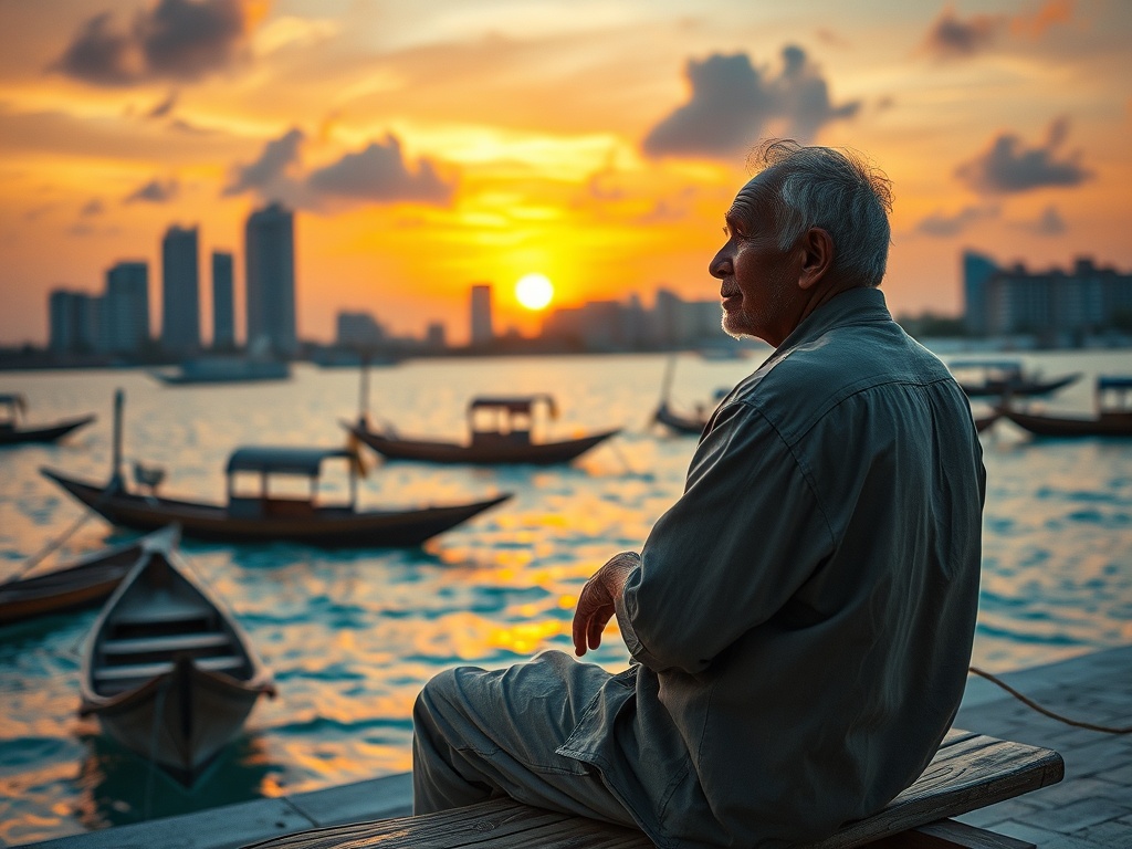 An Elder on the Joli, Watching Modern Buildings Rise