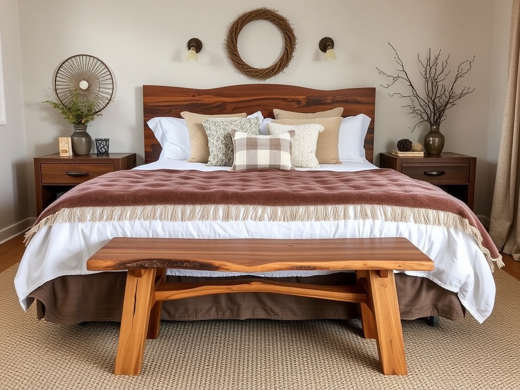 9. Incorporate a Wooden Bench