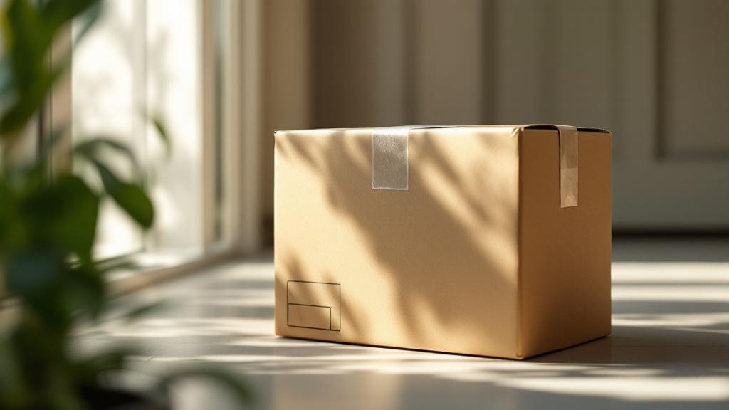 Discreet unmarked package on residential doorstep