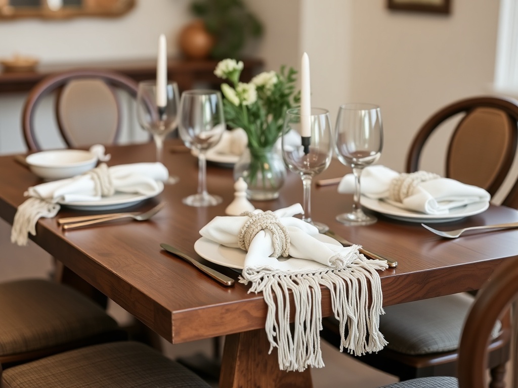 24. Incorporate Macrame Napkin Rings