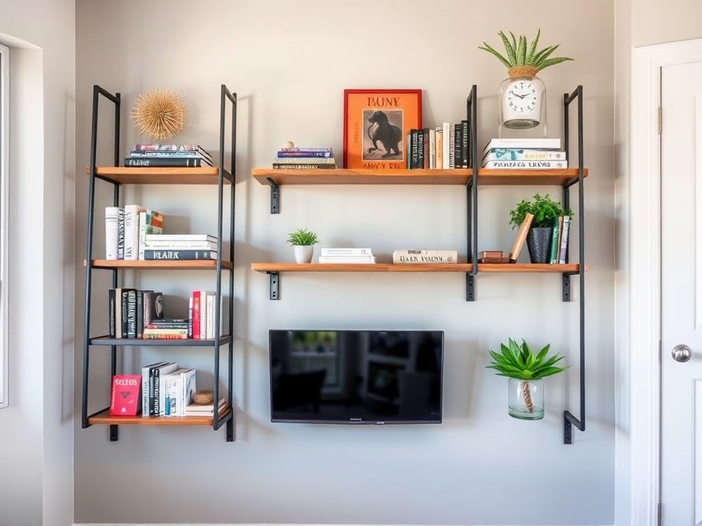 24. Try a Wall-Mounted Ladder Shelf