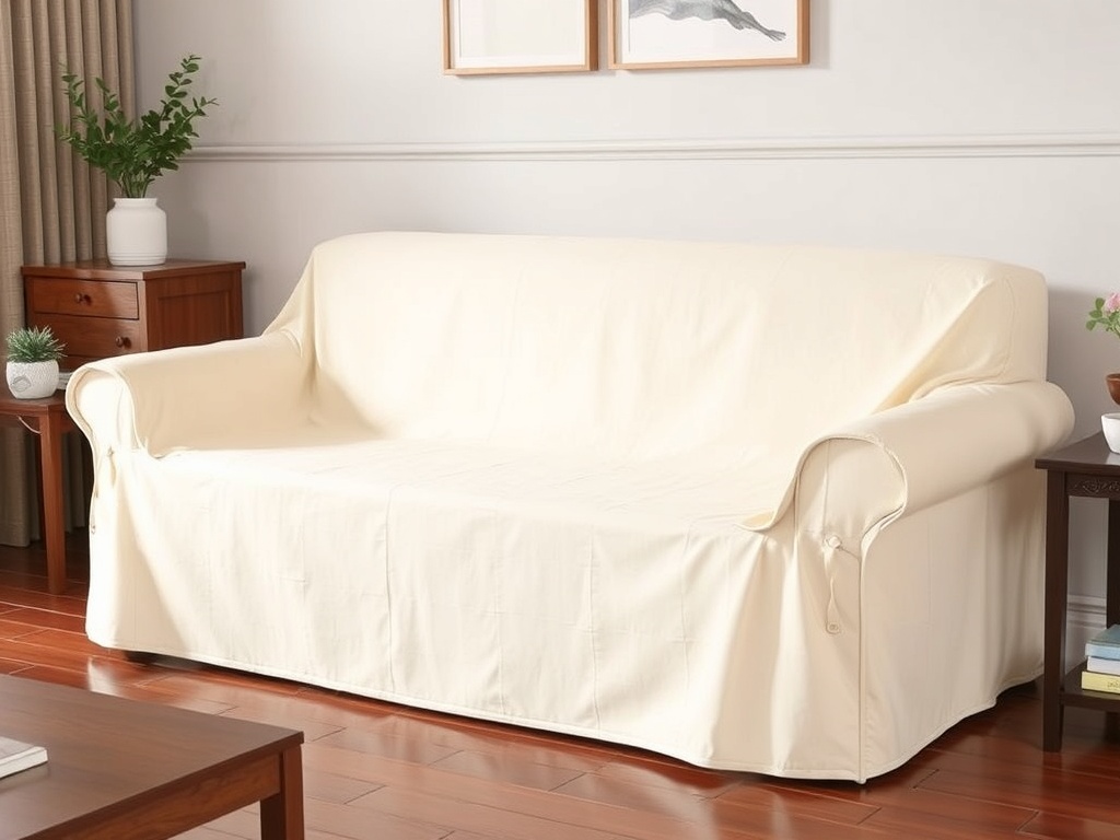 24. Use a Soft, Neutral Sofa Cover
