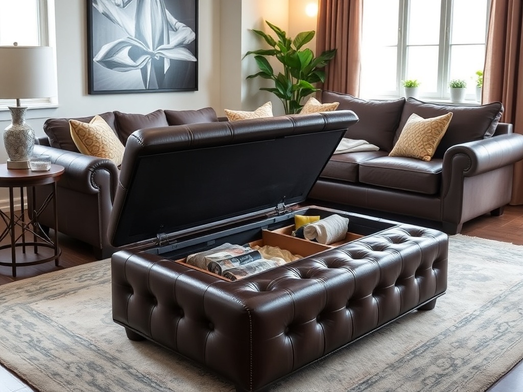 26. Use an Ottoman for Extra Storage