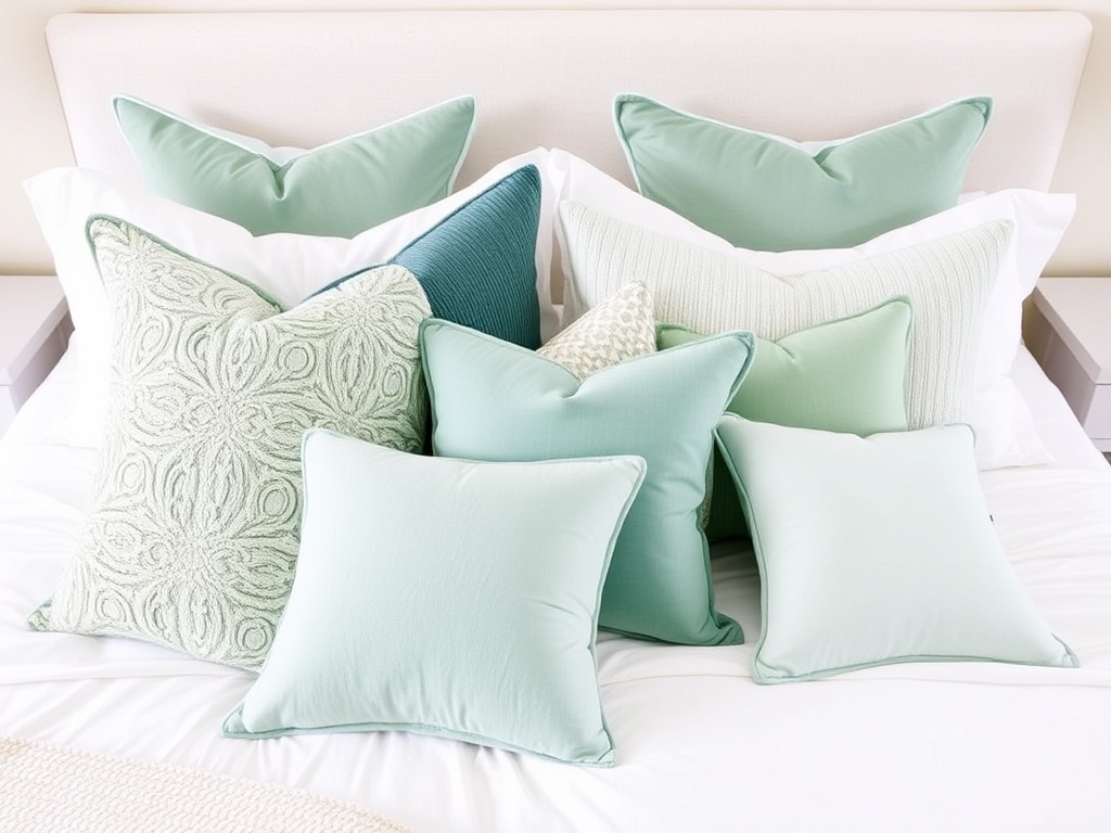 3. Add Seafoam Accent Pillows