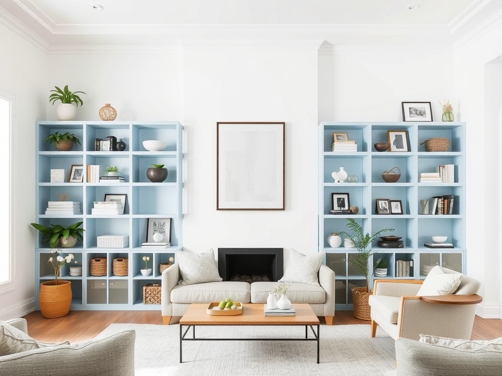 11. Paint Shelves in Pastel Blue