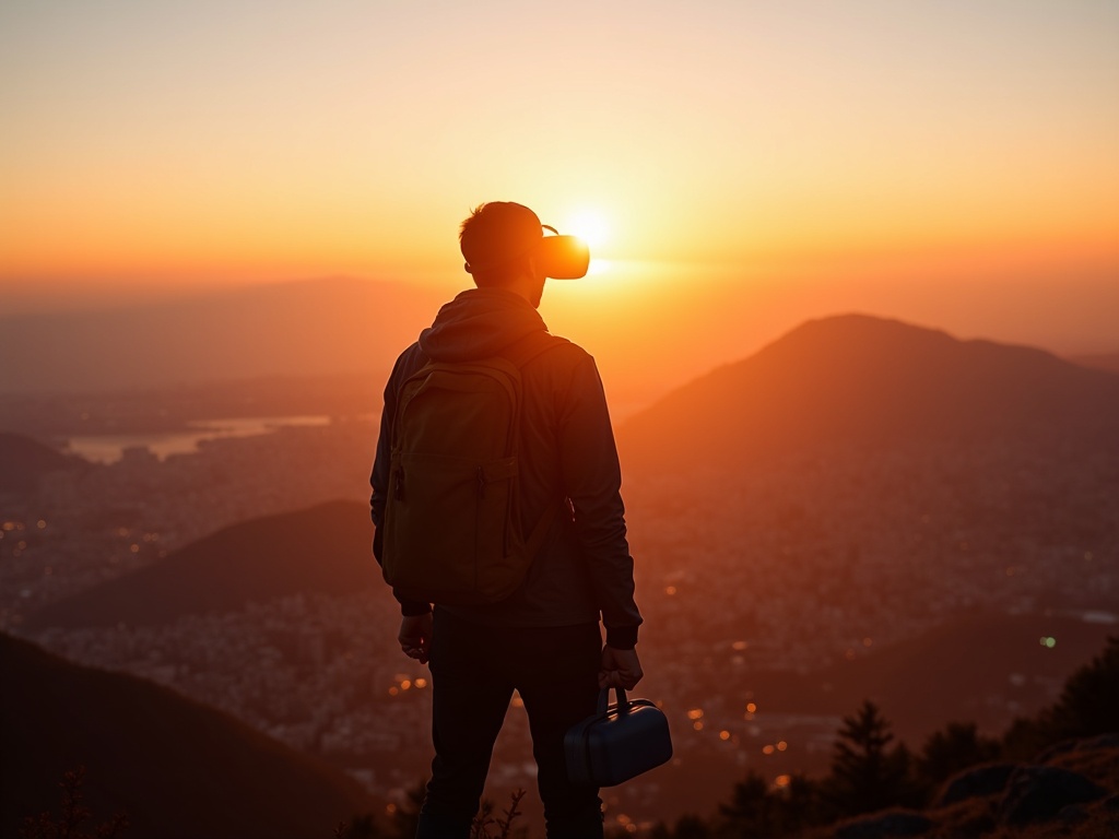 Usuario guardando las gafas PS VR2 en la bolsa de transporte Nacon