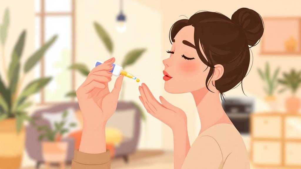 Person using CBD oil drops under tongue
