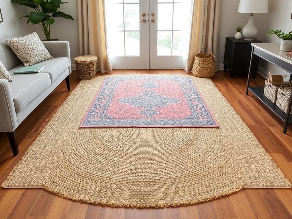 3. Layer with Textured Rugs