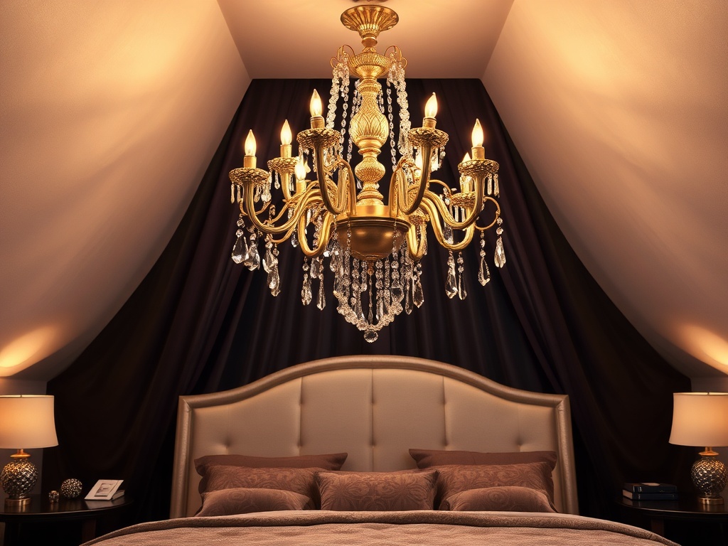 2. Hang a Gold Chandelier