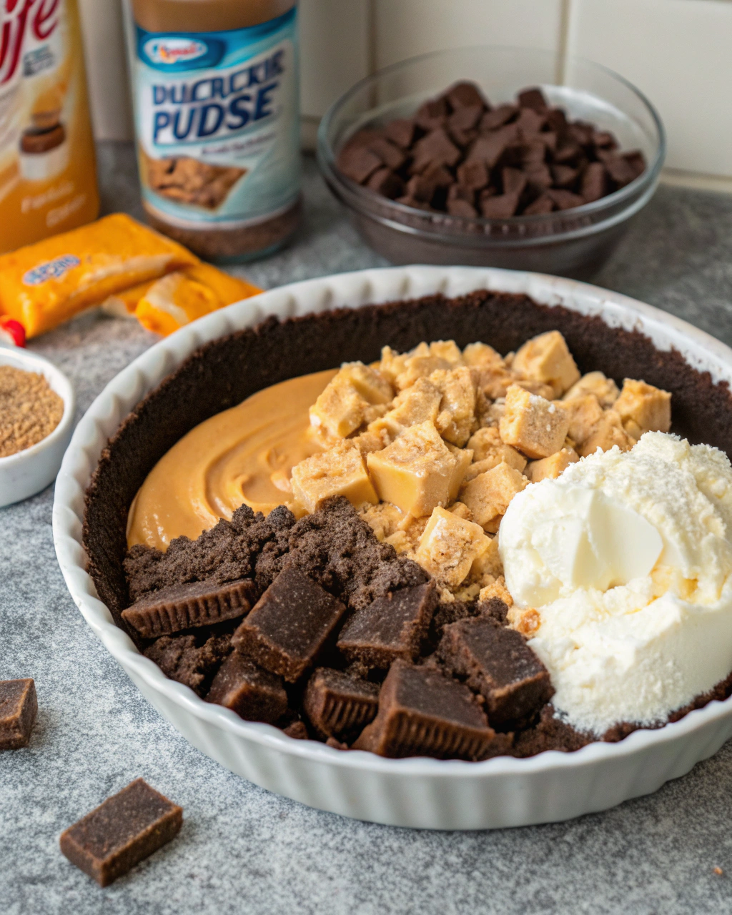 Butterfinger Pie ngredients