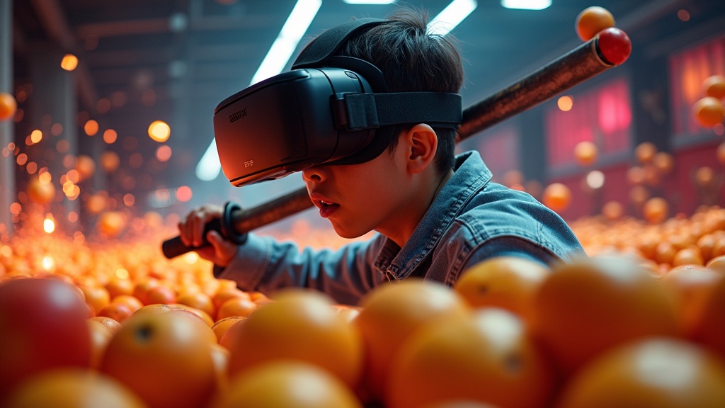 Interior de las instalaciones de Virtua Barcelona, mostrando los boxes de juego para experiencias como Fruit Ninja VR