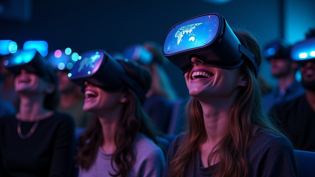 Equipo de empresa colaborando con gafas de realidad virtual en Virtua Barcelona