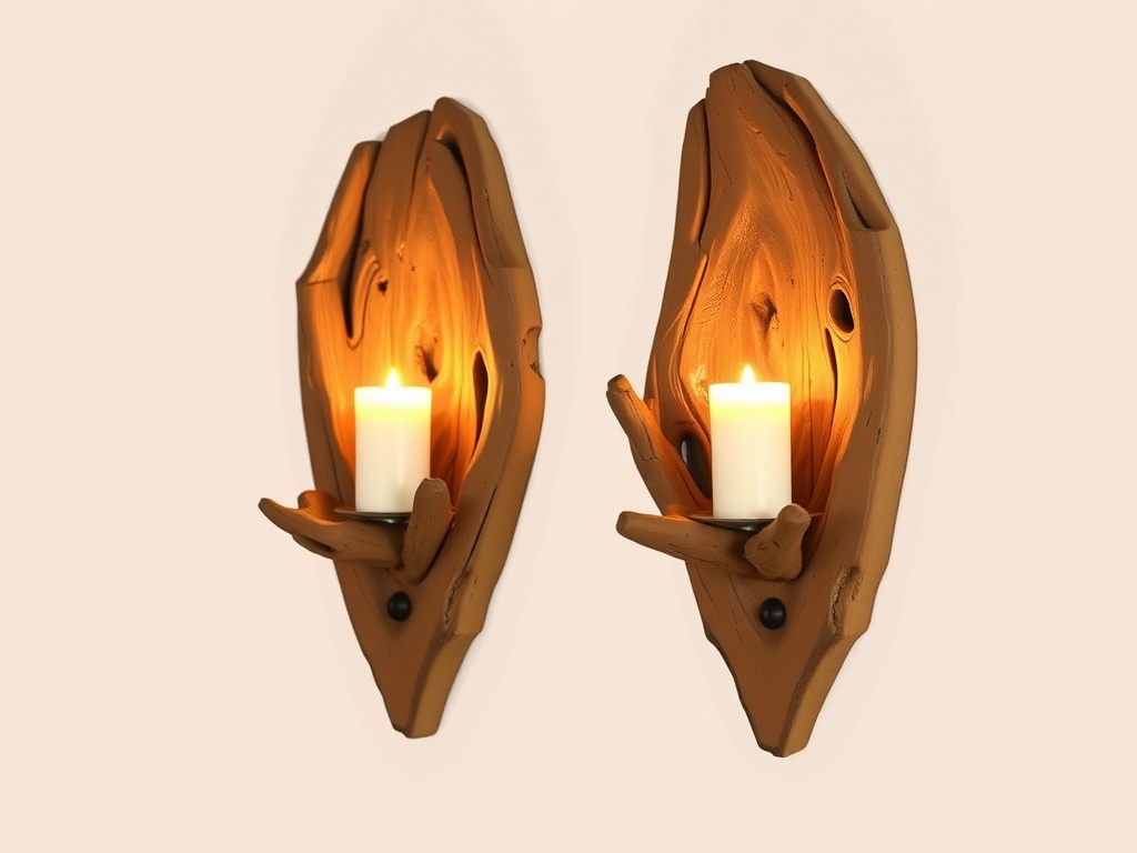 24. Design Driftwood Candle Sconces