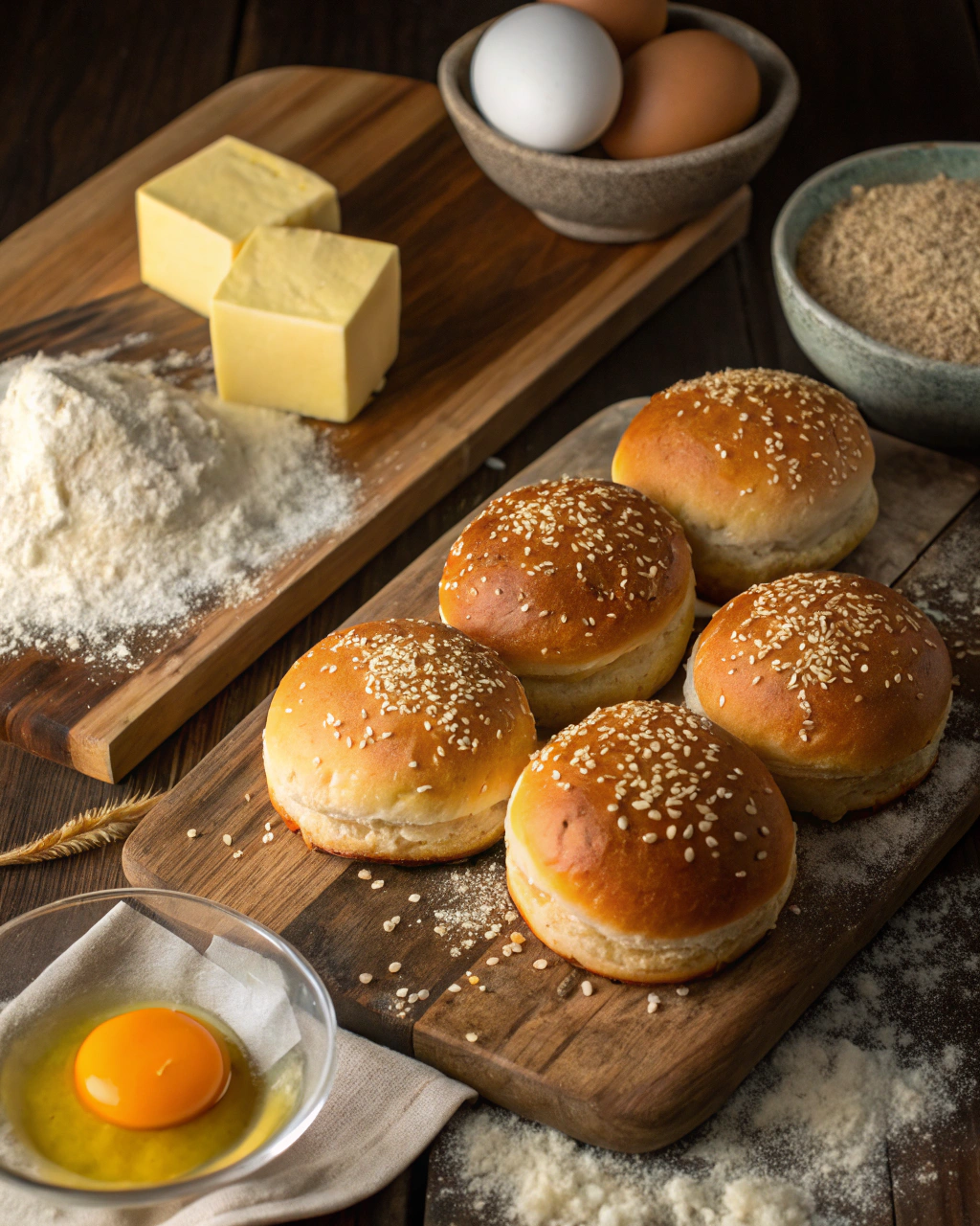 Homemade Hamburger Buns ngredients