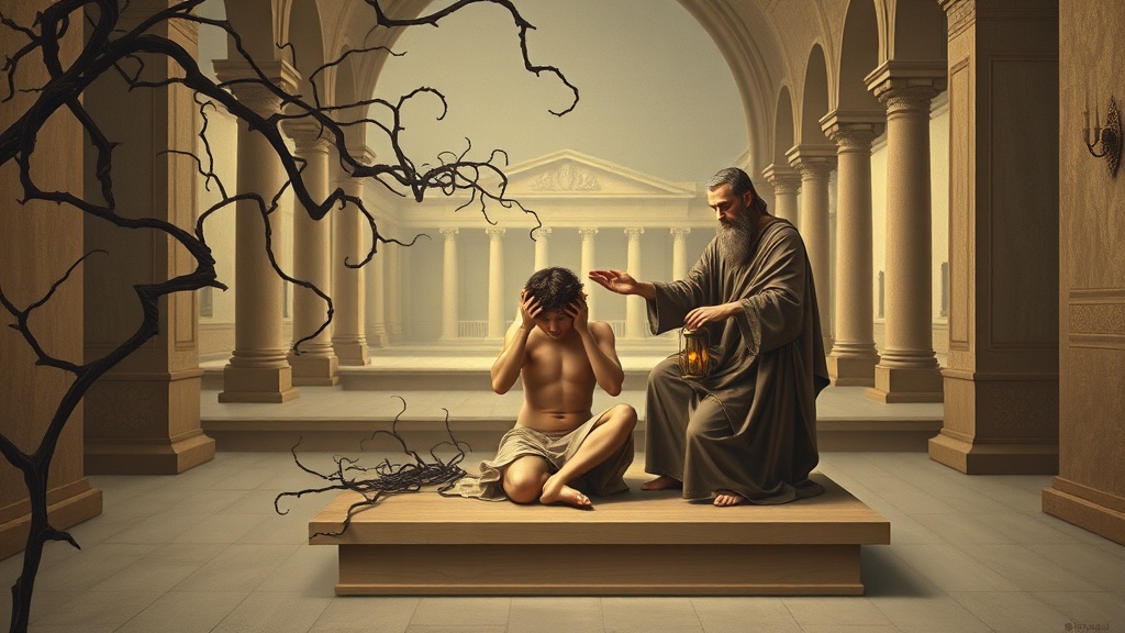 연극적 장면으로 표현된 말의 고통과 위로