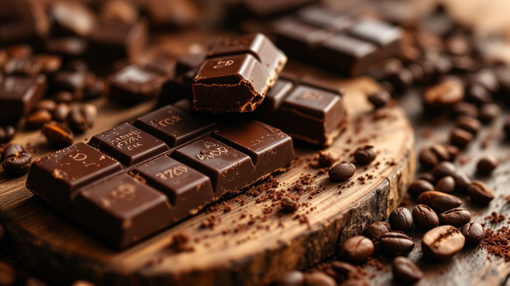 Artisan dark chocolate bars showing premium quality