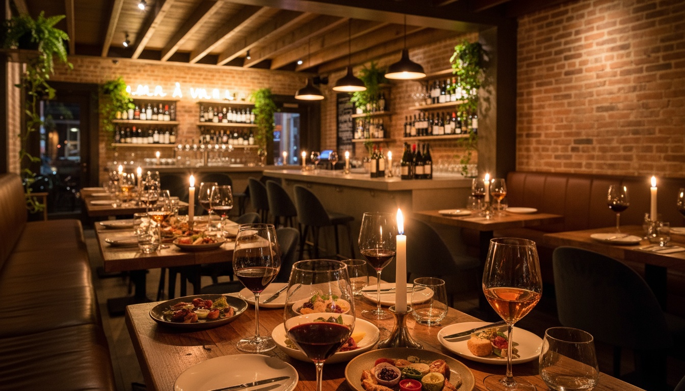 Late-night restaurant ambiance