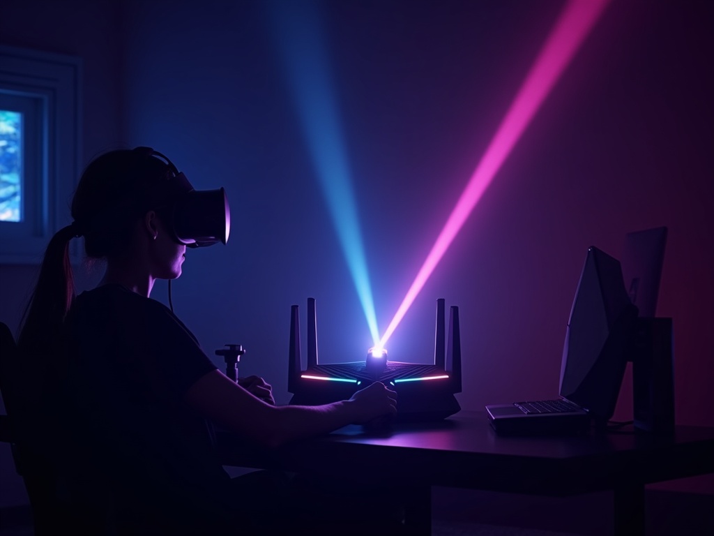 Setup gaming con el router ASUS ROG Rapture GT-AX6000 iluminado